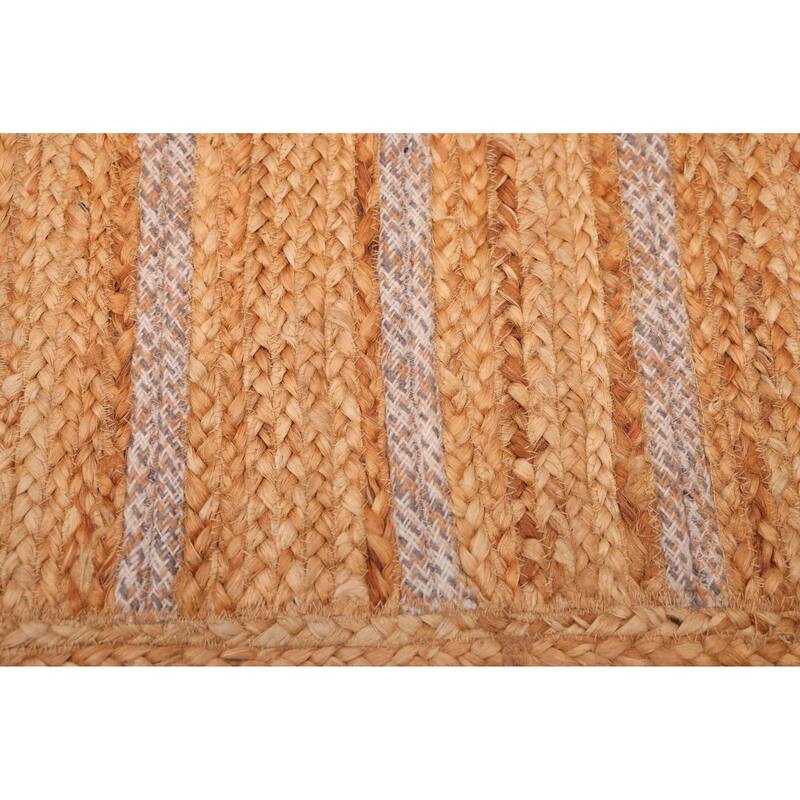ECARPETGALLERY Braided Weave Palas Denizli Tan Jute Rug - 5'3 x 7'10