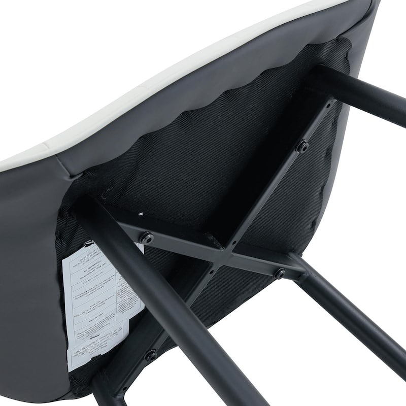 Roomfitters PU Dining Chairs with Extended Cushions and Metal Legs, Ergonomic Design Set of 4 for Modern Homes