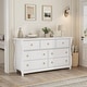 preview thumbnail 18 of 26, Modern Wood Dresser with Golden Ring Handles, Antique White Storage Organizer for Living Room Entryway