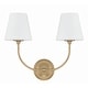 preview thumbnail 2 of 1, Libby Langdon for Crystorama Sylvan 2 Light Vibrant Gold Wall Mount - 17"W x 14.75"H x 8.25"D