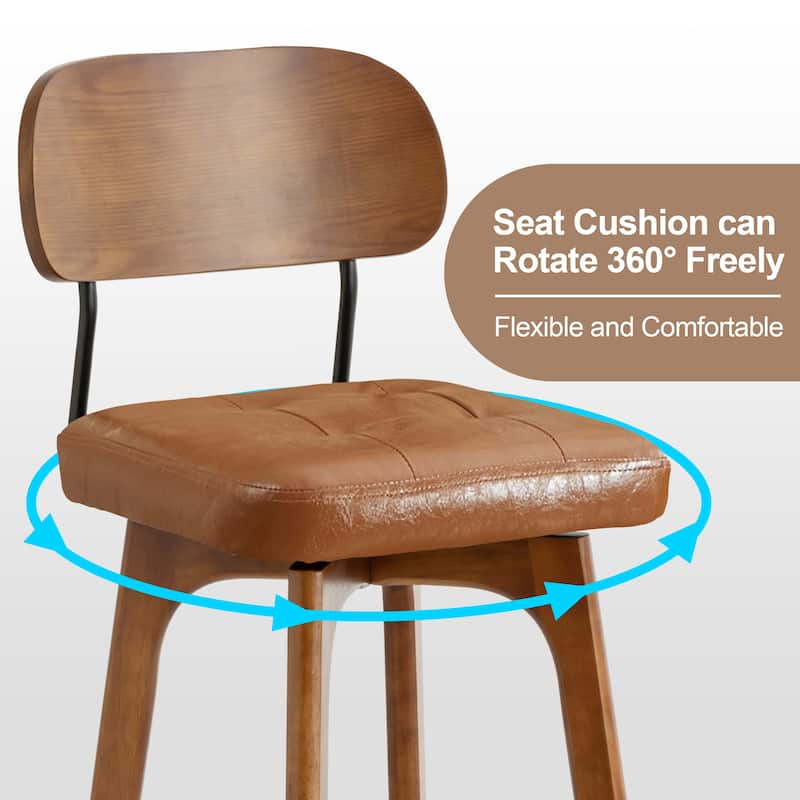 Swivel Bar Stool Set of 2/3/4 with Back Support