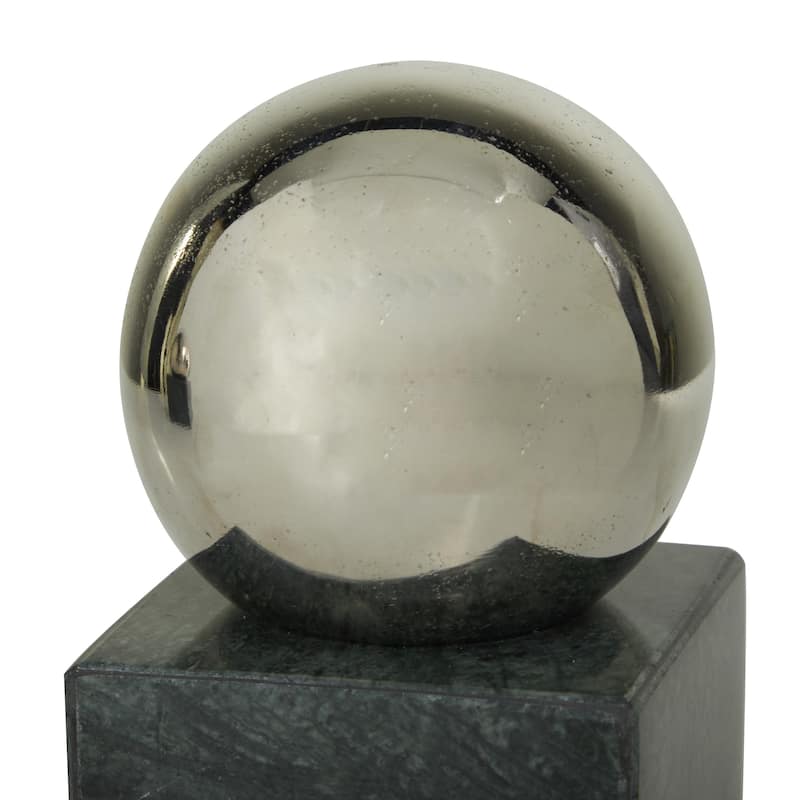 Marble Orb 7 or 10 lbs Decorative Bookends - Set of 2 Silver, Gold, Black - CosmoLiving by Cosmopolitan