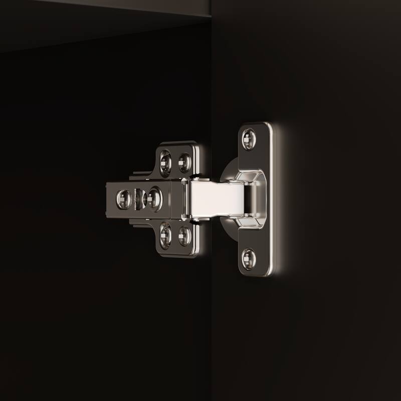 Bookshelves Tall Black Storage Cabinet with Doors, 90.6" Freestanding Pantry Cabinet, Modern Vertical Organizer