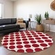 preview thumbnail 114 of 118, Machine Washable Indoor/ Outdoor Polka Dots Chantille Rug