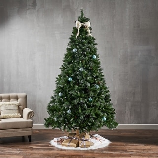 9-ft Spruce Pre-Lit or Unlit Artificial Christmas Tree with Glitter Branches, Red Berries & Pinecones by Christopher Knight Home