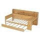 preview thumbnail 13 of 16, Wooden Twin Size Daybed with Storage Shelves, Multi-functional Bed with Twin Size Trundle Bed and Study Desk, Antique White