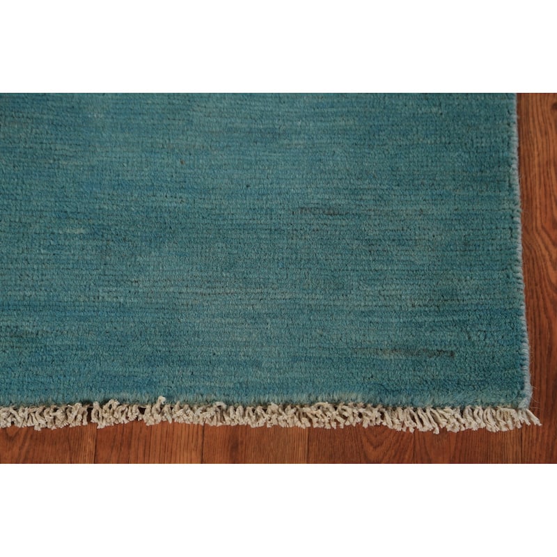 Gabbeh Oriental Rug Handmade Oriental Blue Wool Carpet - 3'5" x 6'0"