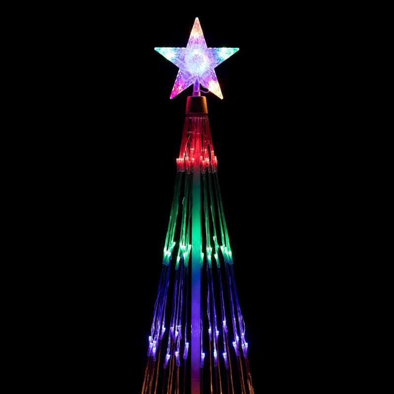 6' Multi-Color LED Lighted Show Cone Christmas Tree Outdoor Decoration