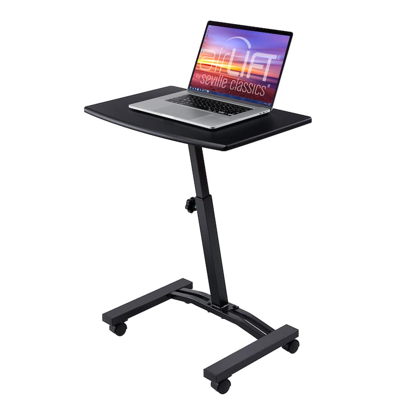 airLIFT Mobile Height Adjustable Solid-Top Laptop Desk Cart - Black