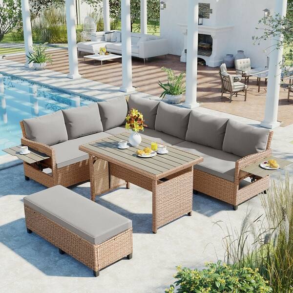 sofa l shaped outdoor bench