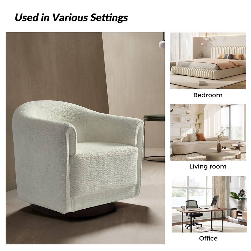 Jeffrey Transitional Comfortable Upholstered Swivel Chair by HULALA HOME