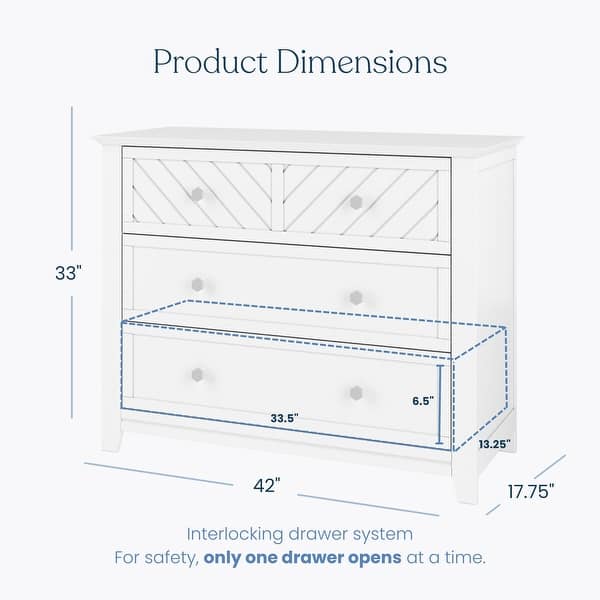 dimension image slide 0 of 3, Child Craft Atwood 3-Drawer Dresser