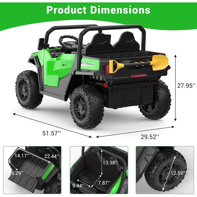 Electric 24V Ride on Dump Truck Toy with Remote for Kids Best Gift