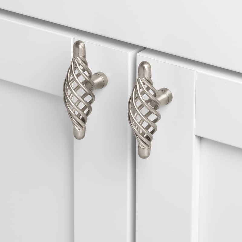 GlideRite 3-inch Satin Nickel T-Handle Birdcage Cabinet Knobs (Pack of 25)