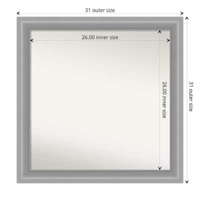 Non-Beveled Bathroom Wall Mirror - Peak Polished Nickel Narrow Frame