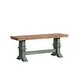 preview thumbnail 13 of 42, Eleanor Two-Tone Trestle Leg Wood Dining Bench by iNSPIRE Q Classic