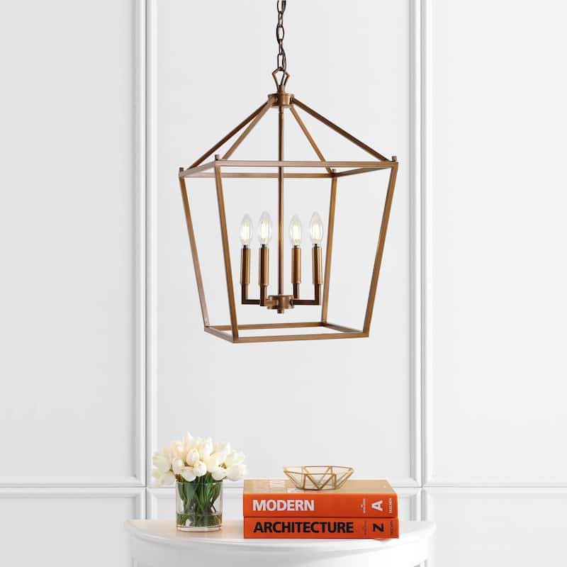 Marion Lantern Metal LED Pendant, by JONATHAN Y