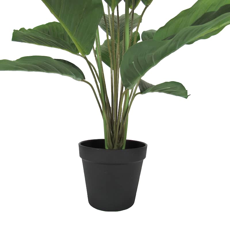 30in Real Touch White Artificial Spathiphyllum Peace Lily Plant in Black Pot - 30" H x 22" D