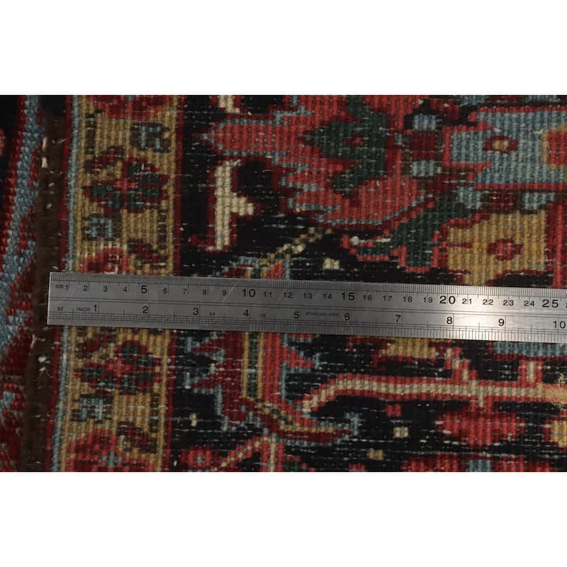 Hand Knotted Oriental 100% Wool Carpet Traditional Floral Red Heriz (serapi) Area Rug - 12' 6'' X 9' 9''