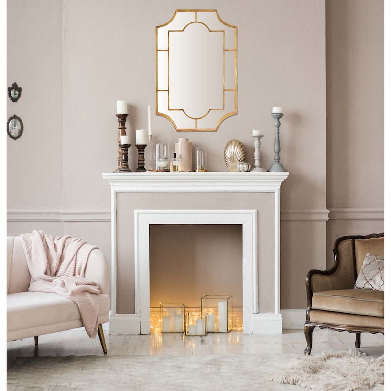 Metal Wall Mirror, Gold Finish