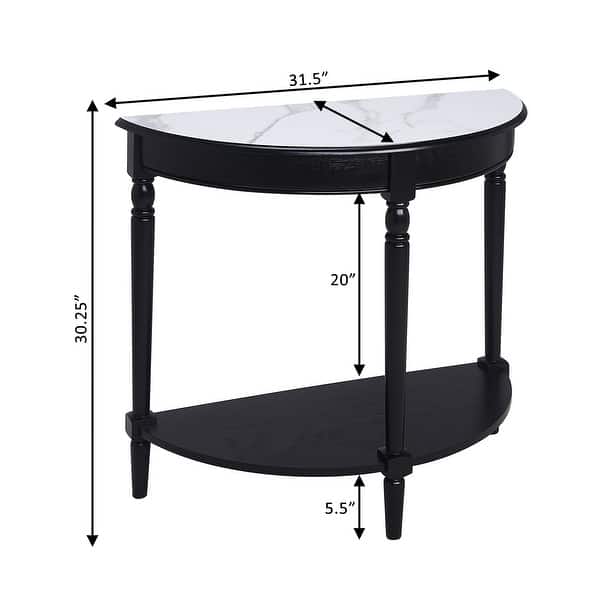 dimension image slide 2 of 4, Convenience Concepts French Country Half-Round Entryway Table with Shelf