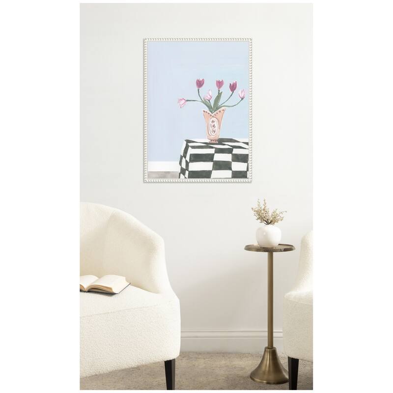 Kate and Laurel Painted Table by Teju Reval Framed Canvas Wall Art Print