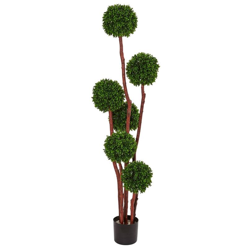 5ft Artificial Tree - Contemporary Cool Design, Indoor/Patio Decor, UV Proof, 60" Tall - Green - 61 Inches and Over