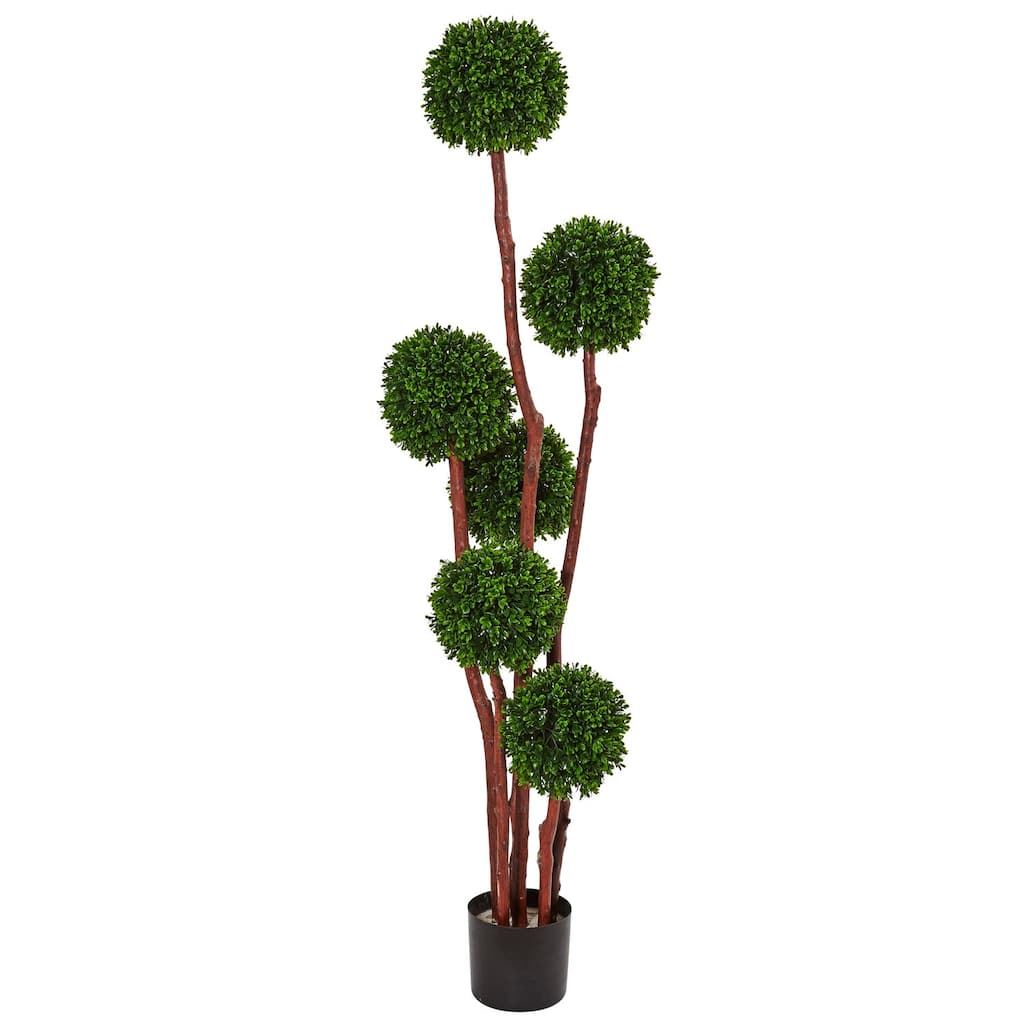 5ft Artificial Tree - Contemporary Cool Design, Indoor/Patio Decor, UV Proof, 60" Tall - Green - 61 Inches and Over