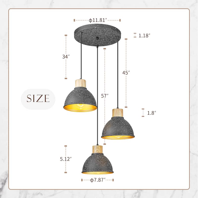 3-light Cluster Pendant Chandelier, Ceiling Light