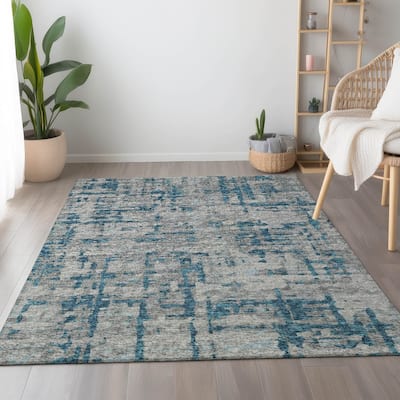 Premium Washable Super Soft Abstract Plaid Mayfield Rug