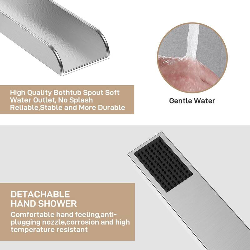 Freestanding Bathtub Faucet, Floor-Mount Tub Filler Chrome