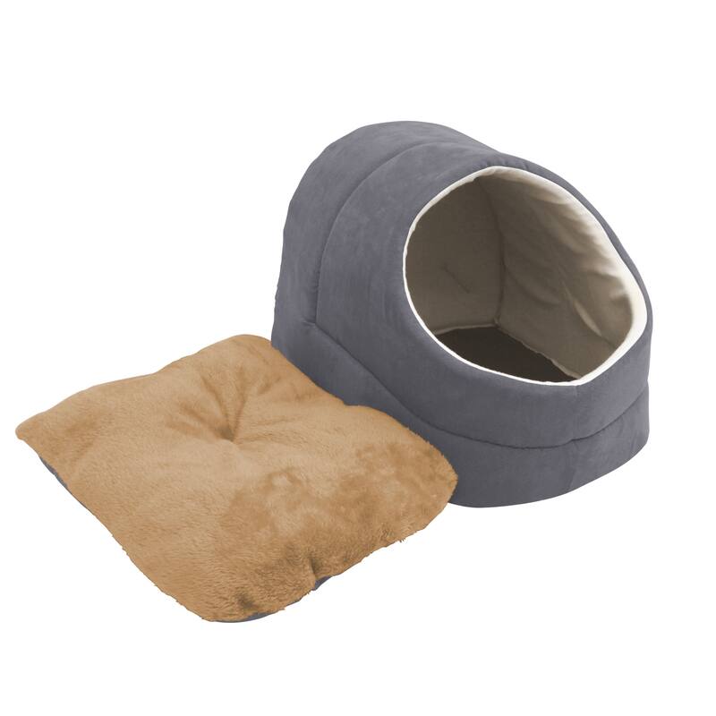 GOOPAWS Cave Covered Cat & Small Dog Bed