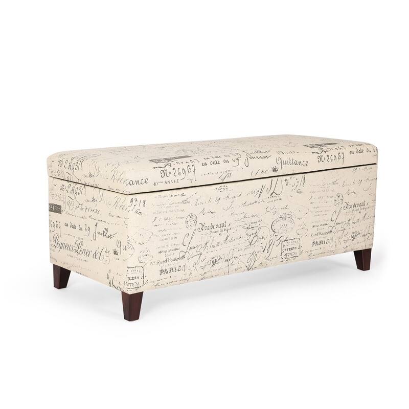 Adeco Rectangle Storage Ottoman Tufted Bench Footstool Lift Top
