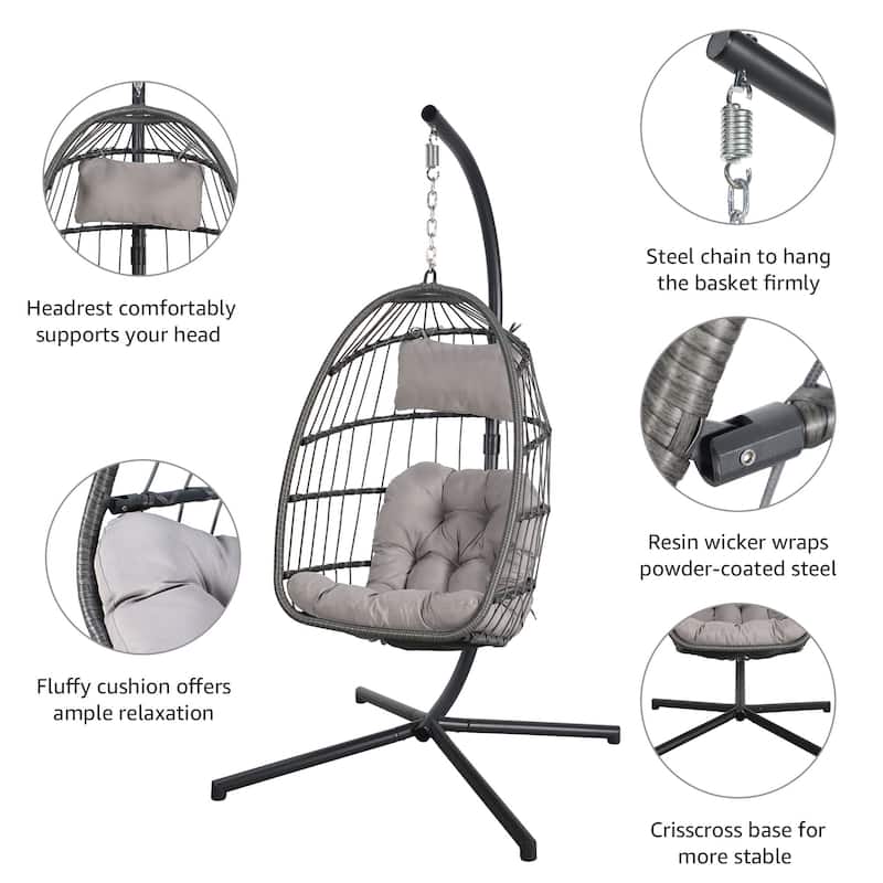 Wicker Outdoor Hanging Egg Swing Chair