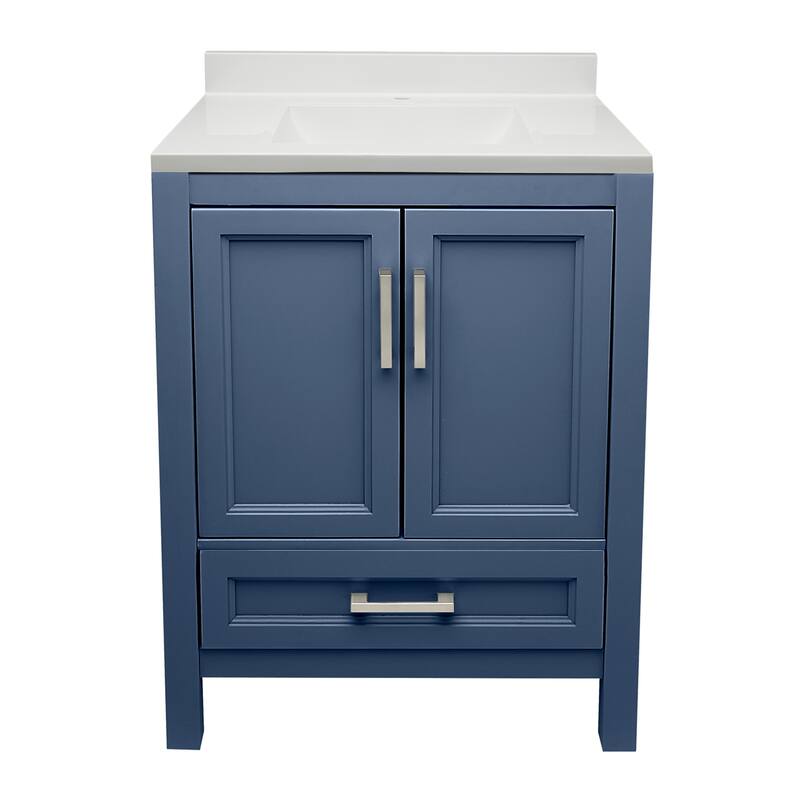 Nevado 25 in. W x 19 in. D x 36 in. H Bath Vanity in with White Cultured Marble Top Single Hole