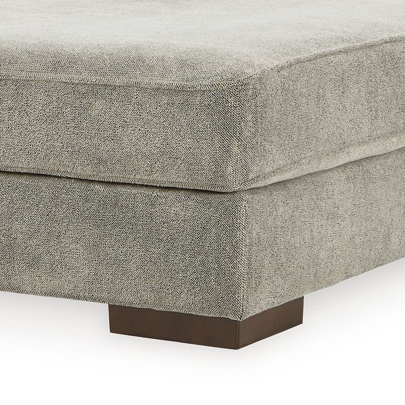 Nexy Oversize Ottoman, Modern Style Smoke Gray Chenille 51 Inch Square