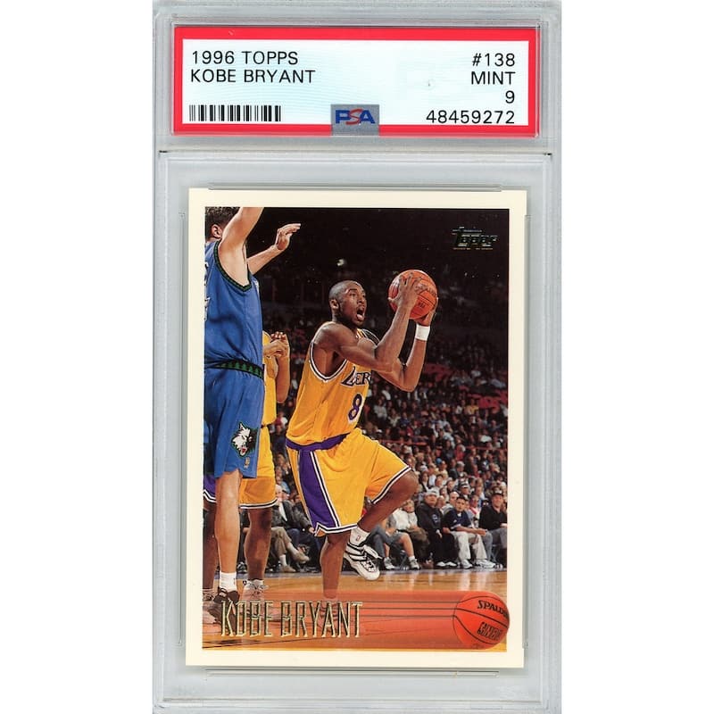 Kobe Bryant 1996 Topps Basketball Rookie Card RC #138 Graded PSA 9 MINT - 8'6" x 11'6"