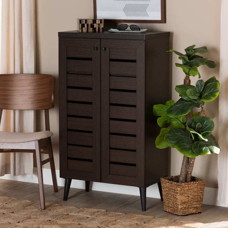 Salma Modern and Contemporary 2-Door Shoe Storage Wood Cabinet
