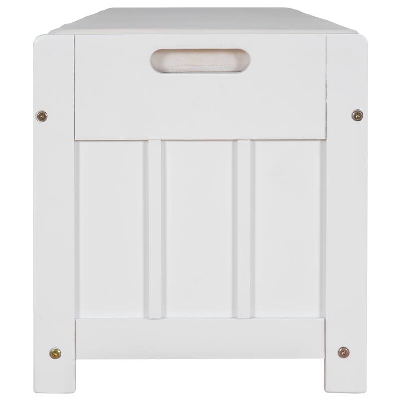 3 Shutter-shaped Doors Storage Benches with Removable Cushion