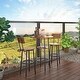 preview thumbnail 33 of 37, New Style Bar Table Set with Bar Stools PU Soft Seat with Backrest and Footrest ,1 Wooden Table(Set of 3 or Set of 5)