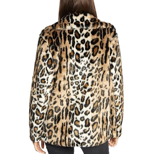 Shop Sanctuary Womens Seeing Spots Faux Fur Coat Winter Animal