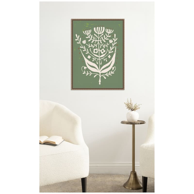 Kate and Laurel Bungalow Charm Green by Vicky Yorke Framed Canvas Wall Art Print