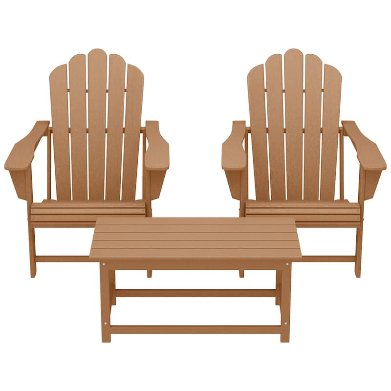 Aderson Outdoor Poly Adirondack Chair Set with Coffee Table - Teak