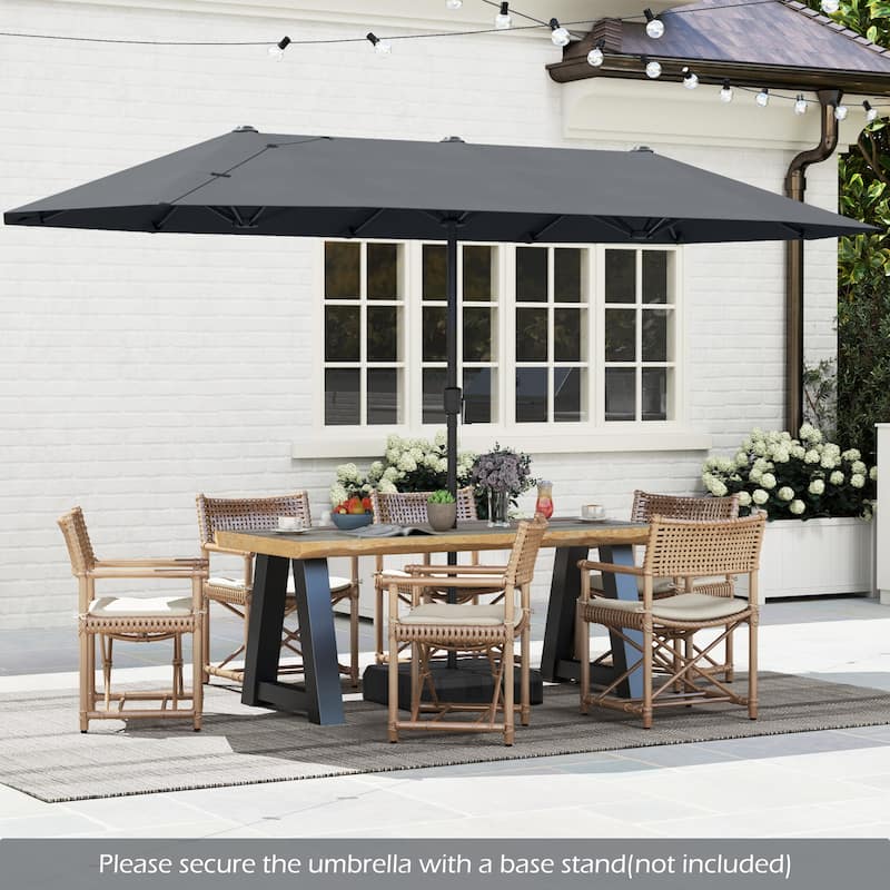 Gymax 13 FT Double-sided Patio Umbrella Outdoor Large Twin Size