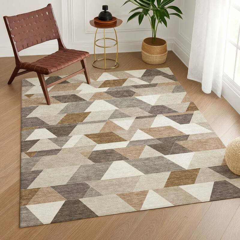 Machine Washable Indoor/ Outdoor Modern DeVaughn Chantille Rug