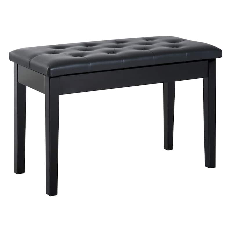 Piano Bench Upholstered Seat with Hidden Storage Compartments, Leisure Stool Decorative Bench with Solid Wood Legs