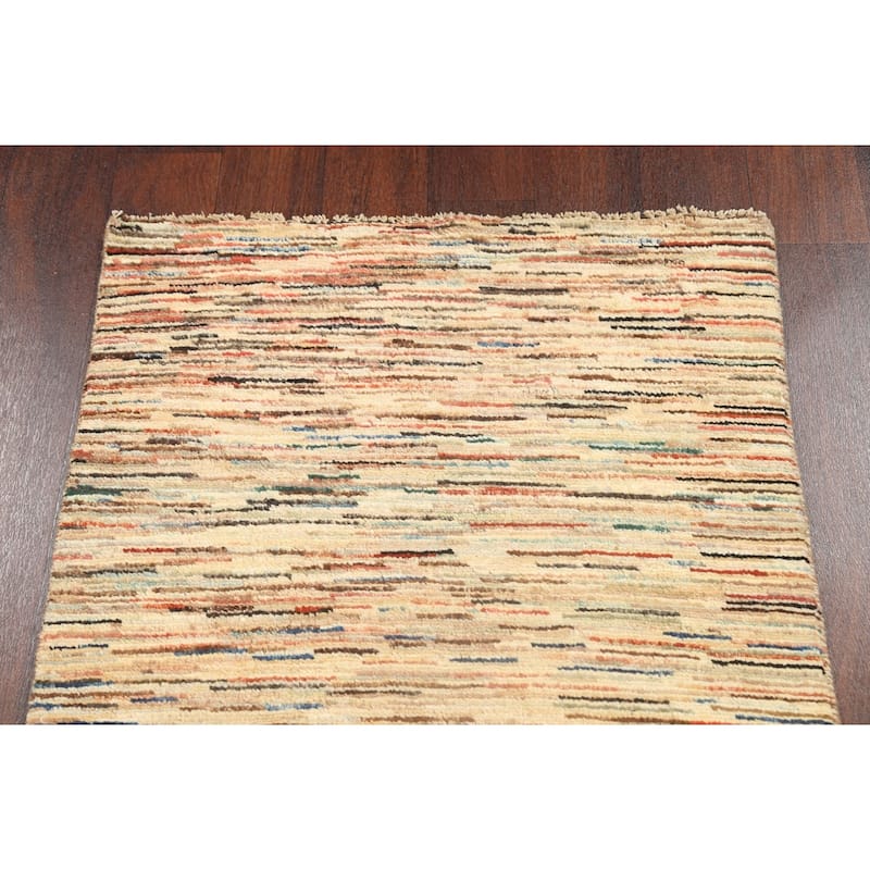 Modern Gabbeh Kashkoli Oriental Kitchen Area Rug Wool Hand-Knotted - 2'6" x 4'8"