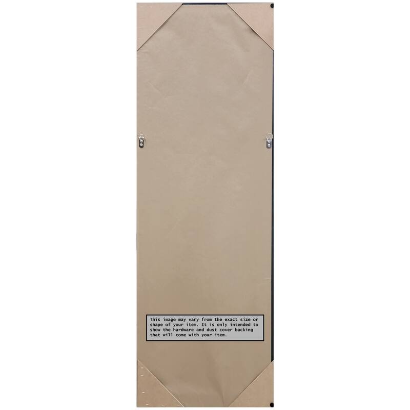 Non-Beveled Full Length On The Door Mirror - Crackled Metallic Frame - Crackled Metallic Narrow - Outer Size: 16 x 50 in