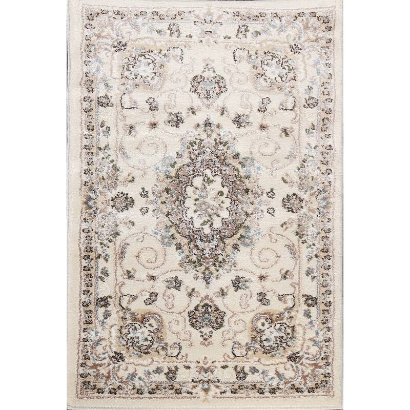 Floral Medallion Turkish Transitional Oriental Rug Traditional Carpet