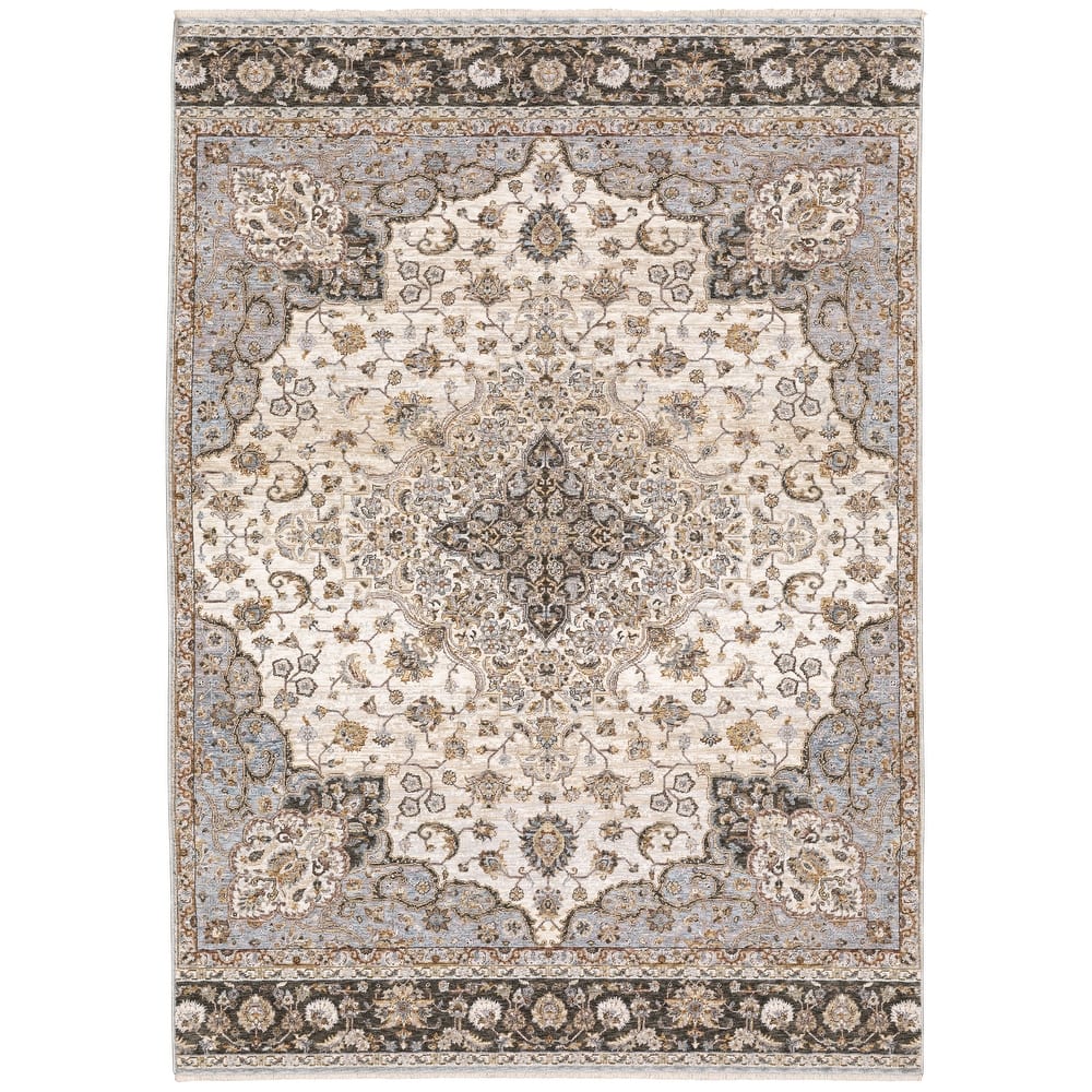 Style Haven Marley Faded Medallion Fringed Area Rug